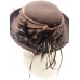 August 's Fine Millinery 100% Wool Feathers Brown Church Dress Fancy Durby  eb-57320075